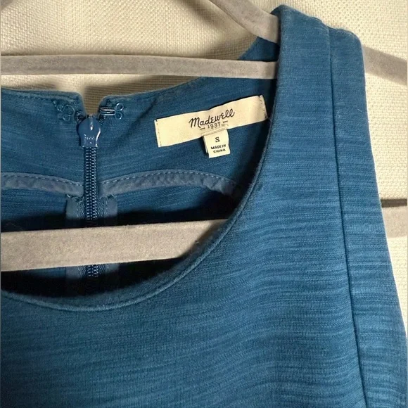 Madewell Keynote Ponte Fit and Flare Sleeveless Blue Dress Small - Picture 5 of 8